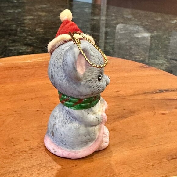 J.S.N.Y. Taiwan Christmas Mouse Ornament Vintage Holiday Figurine Collectible - Picture 4 of 6